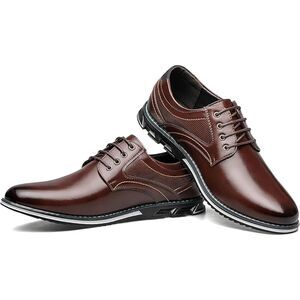 Gatsby 12aa Brown Comfort Soft Men Oxford Vegan Flexural Leather Dress Shoe